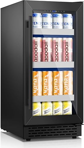 Miniatura 11 de Refrigerador de bebidas de 24 pulgadas, 30 botellas y 82 latas, refrigerador de bebidas de doble zona integrado o independiente con puerta de vidrio