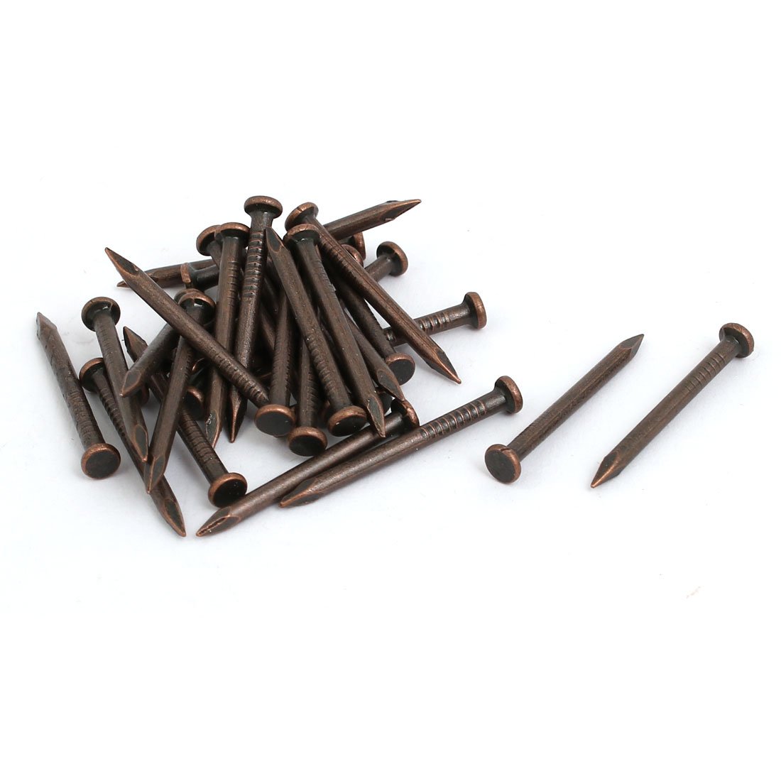 Aexit 2mmx25mm Carbon fastener Steel Point Tip Cement Nail Copper Tone 30pcs Model:71as325qo353