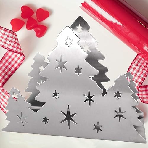 Vista 13 de Lysenn Servilletero navideño para mesas, dispensador de pañuelos para encimera de cocina, acero inoxidable resistente mejorado, almacenamiento