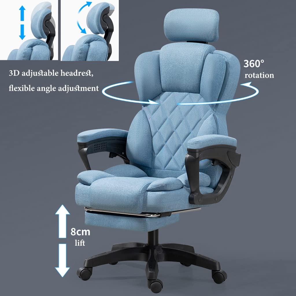 Sedia da scrivania ergonomica riscaldata per ufficio con 7 punti di massaggio girevole con poggiapiedi e lombare per ufficio