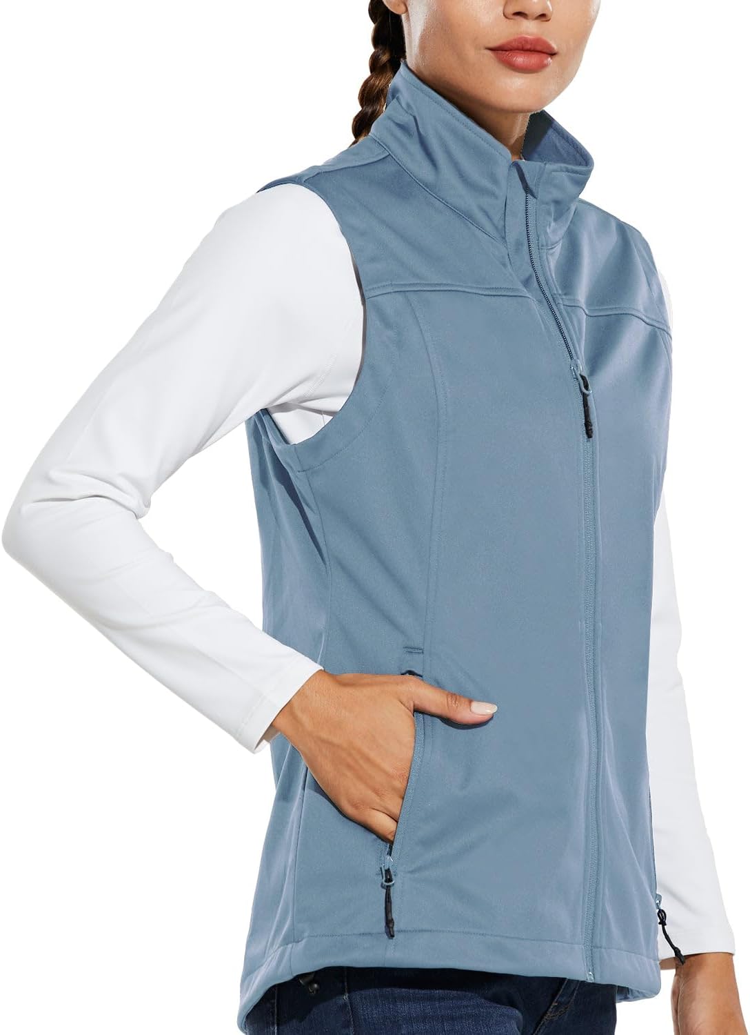 BALEAF Women’s Lightweight Vest Softshell Sleeveless Jacket Windproof Stand Collar with Zipper Pockets Running Hiking Golf BALEAF Women’s Lightweight Vest Softshell Sleeveless Jacket Windproof Stand Collar with Zipper Pockets Running Hiking Golf