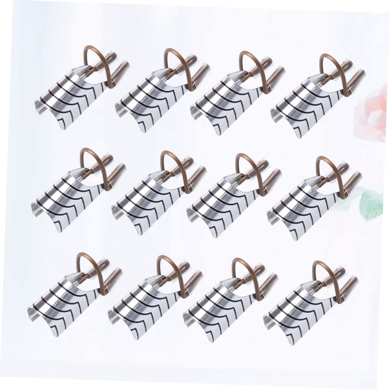FRCOLOR 45pezzi Forme Metallo Per Unghie Stencil Per Allungamento Unghie Alluminio Ripetibili Per Manicure Art Per Uomini e Donne Argento