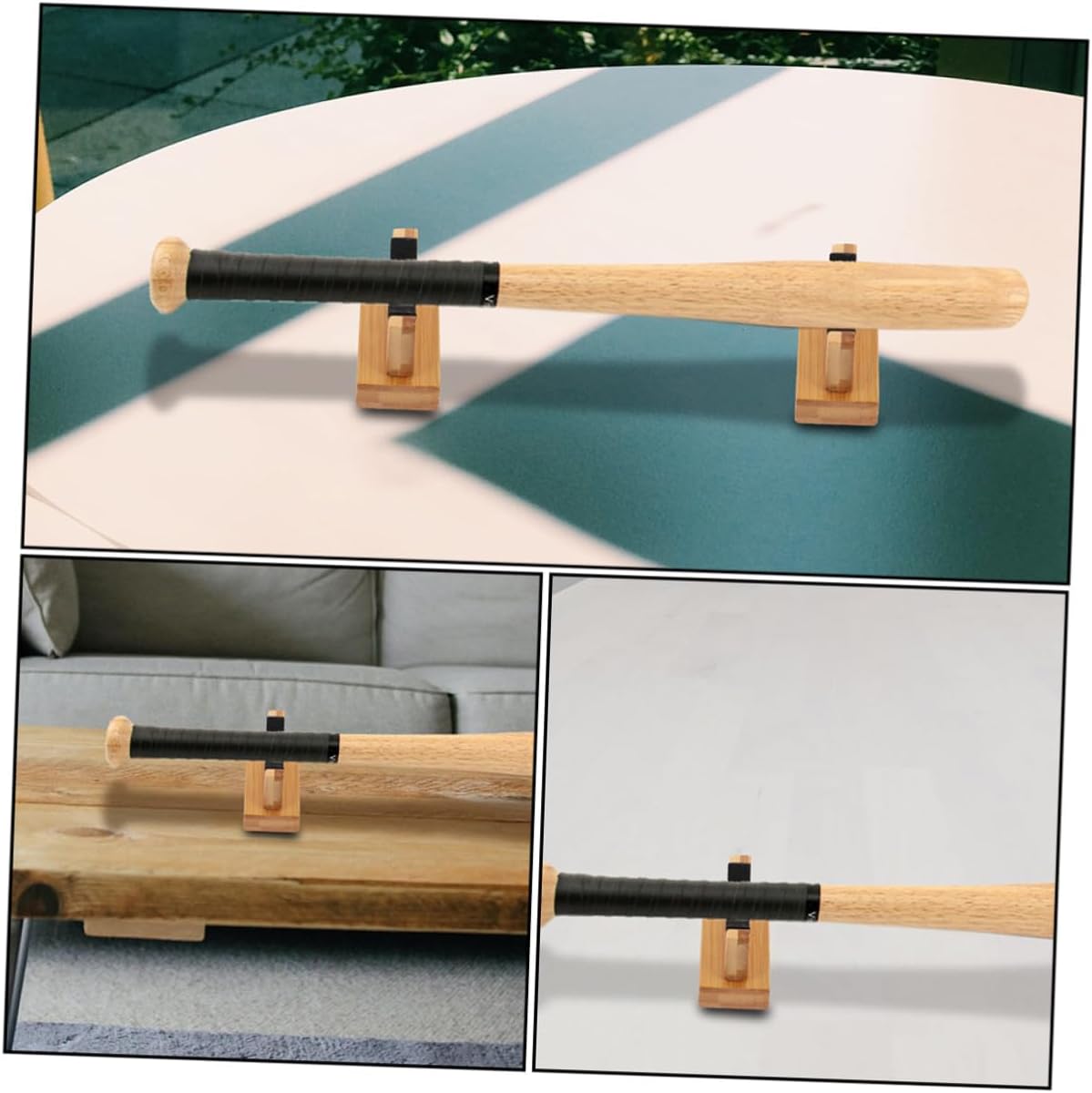2 Sets Baseball Bat Holder Wall Mount Racks Multifunctional Vertical Display Stands for Home Decor and Sports Collectors