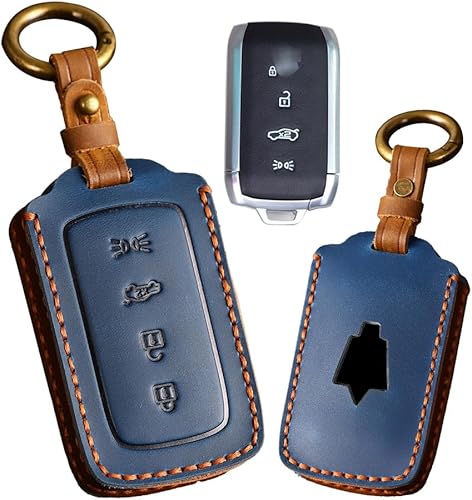 ontto Funda de cuero genuino para llave Maserati Grecale 2023, soporte inteligente para llave de automóvil, resistente a los arañazos, color azul