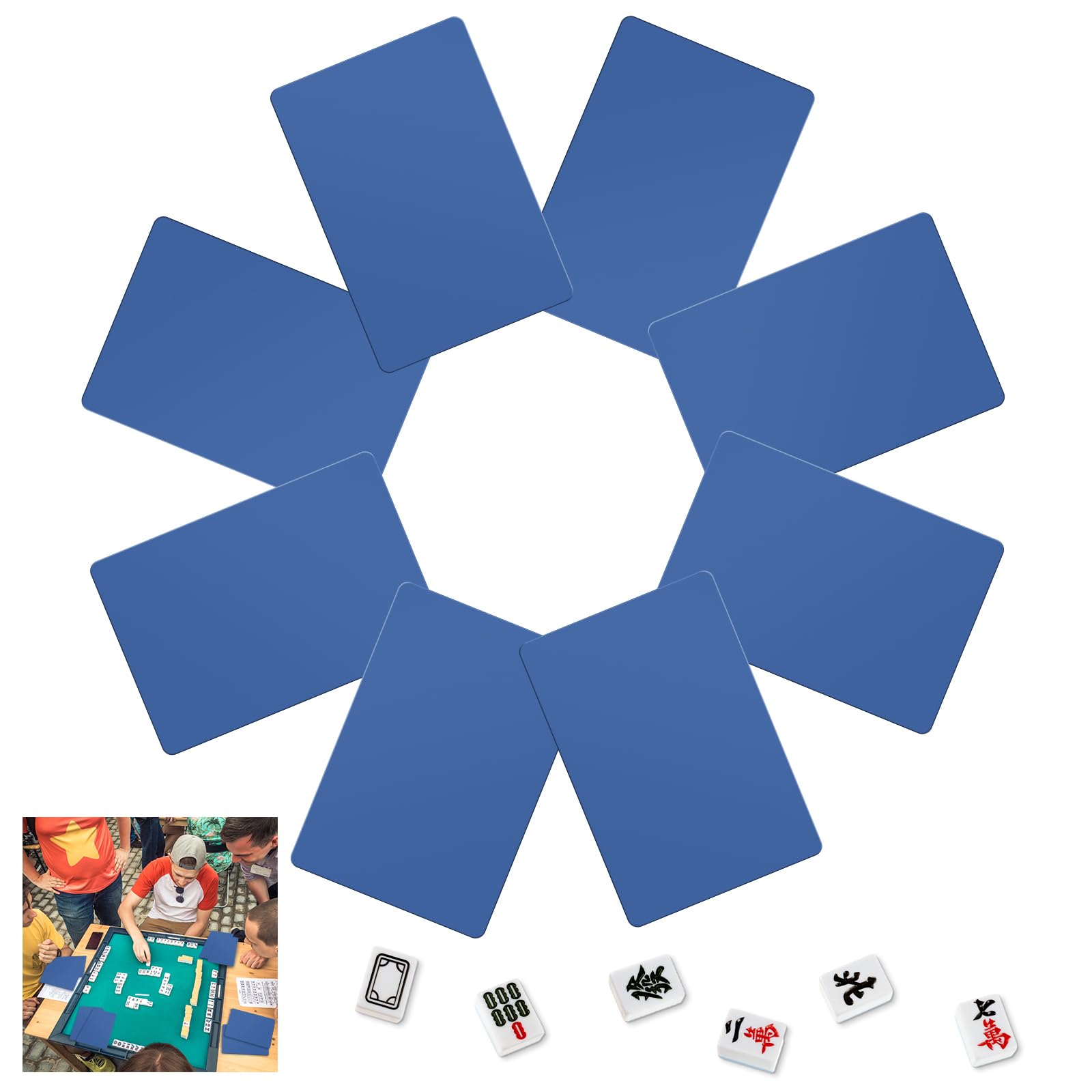 Photo 1 of Seenelling 8 Pcs Mahjong Tile Mixer Shuffler for Mixing and Shuffling Tiles Plastic Game Accessories Gifts for Mahjong Lovers Playing Game (Blue)