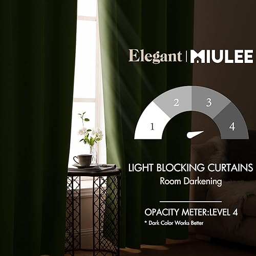 Miniatura 9 de MIULEE - Cortinas opacas para oscurecer la habitación, con aislamiento térmico y bloqueo de luz, juego de 2 paneles de cortina para ventana, parte