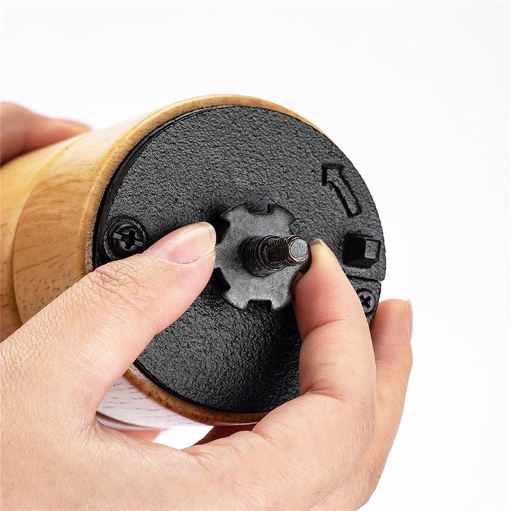 Mini Portable Wood Manual Coffee Bean Grinder Travelling Adjustable Burr Mill for Drip(D)