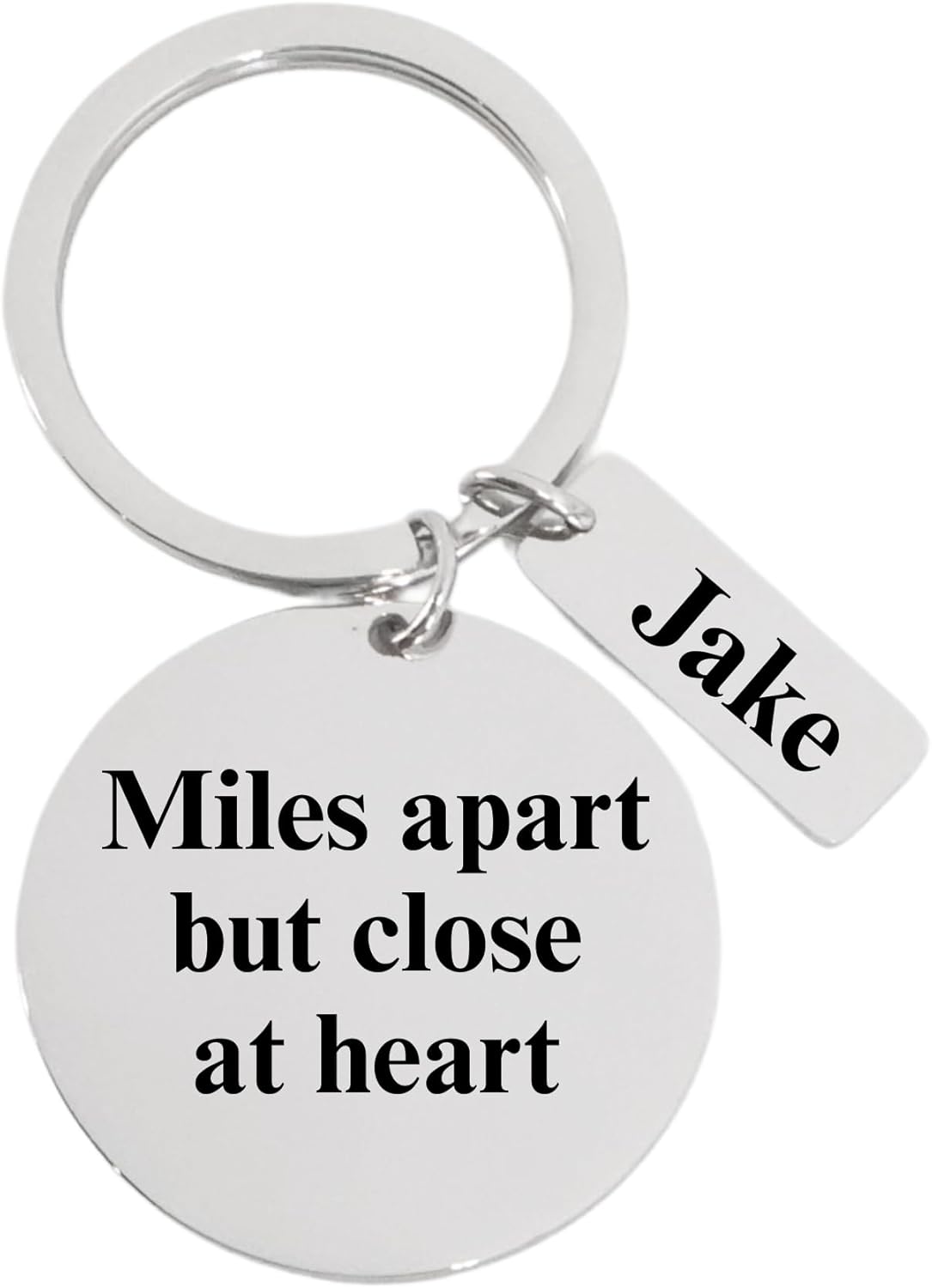 Custom Logo or Text Keychain – Double-Sided Engraved Silver Keychain with Personalized Name Charm – Your Message on Front & Back – Unique Corporate Gift for Employees, Realtor, Men & Women - Image 4