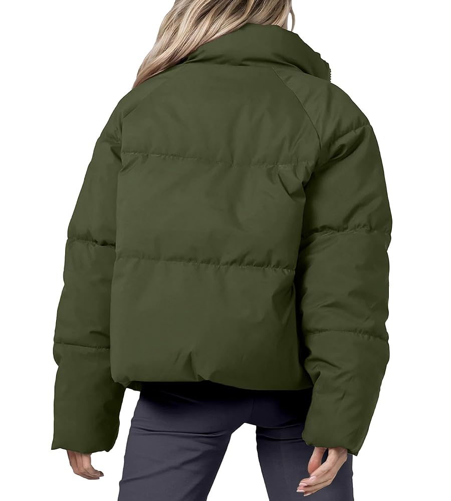 URMOSS Women's 2024 Winter Cropped Puffer Jacket Long Sleeve