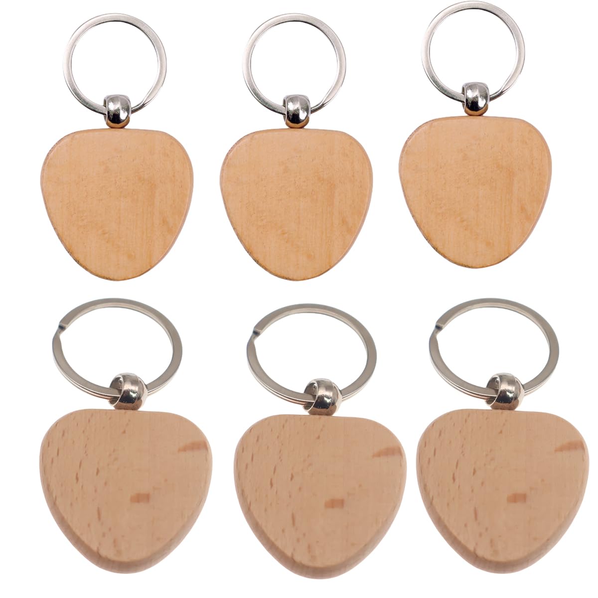 Porte-clés en bois avec gravure en forme de cœur anti-fissure 50pcs