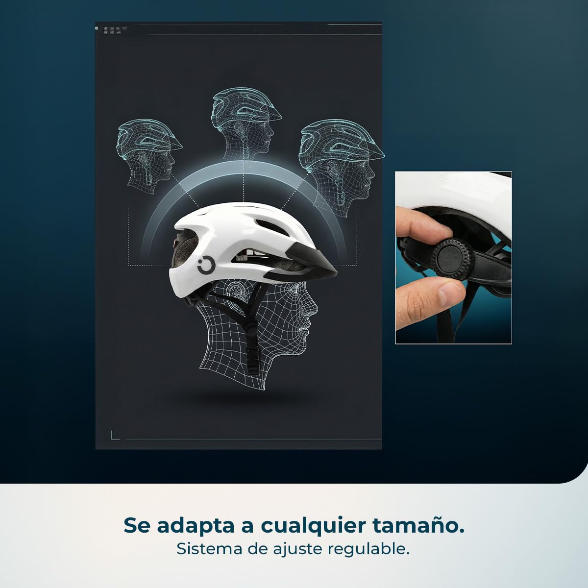 Cecotec Casco de Bicicleta Inteligente BrainGuard Pro L-XL. Luces Frontal y Trasera con Múltiples Modos, Intermitentes con Efecto Dinámico, Control Desde Manillar, Batería Recargable 800mAh
