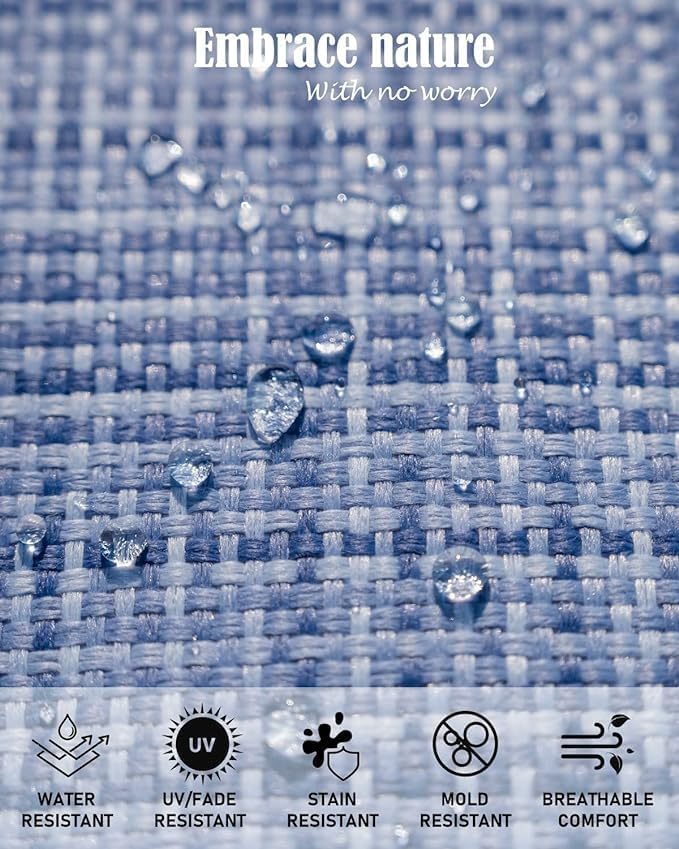 Miniatura 3 de HPUK Juego de 2 fundas de almohada impermeables para exteriores, 20 x 20 pulgadas, fundas de cojín decorativas para jardín, patio, tienda de