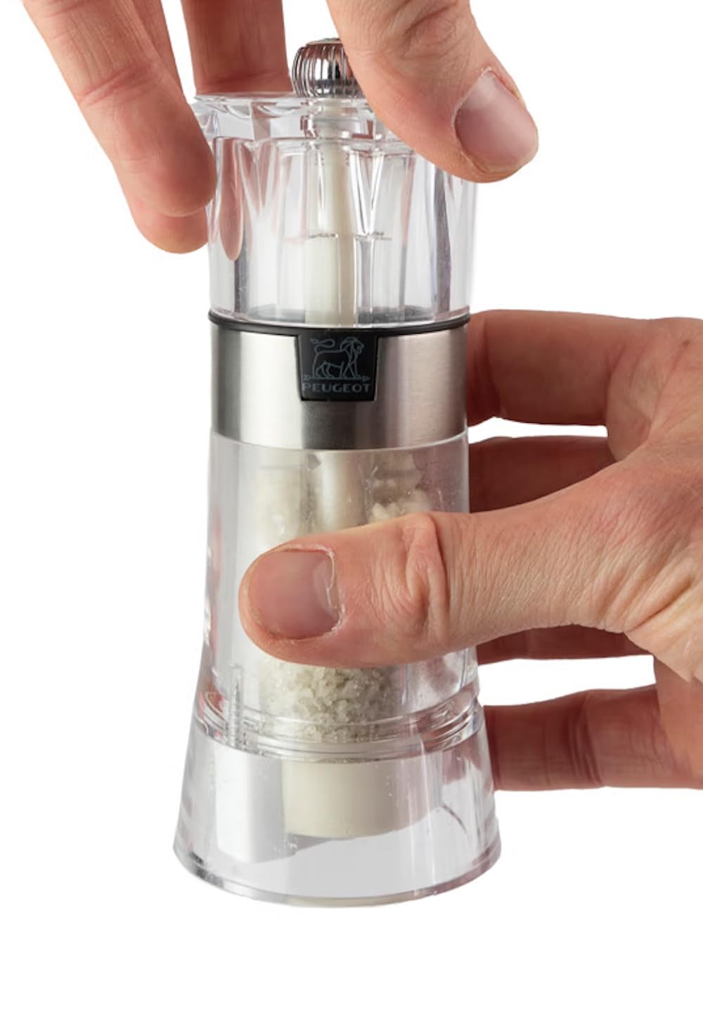 Peugeot Moulin à Poivre et Sel 11 cm Acryl Inox Transparent Fabrication Française