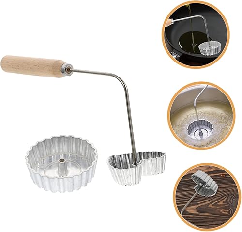 Miniatura 2 de NOLITOY 4 Sets Youdunzi Mold Buñuelo Mold Frying Spoon Iron Waffle Molds Bunuelos Cooking Spoon Pastry Molds Bunuelera De Molde Fried Molds Waffle
