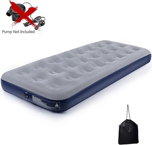 Miniatura 2 de Colchón de aire inflable para campamento, cama de aire con superficie flocada, cama de viaje, cama de aire para acampar al aire libre, tienda de