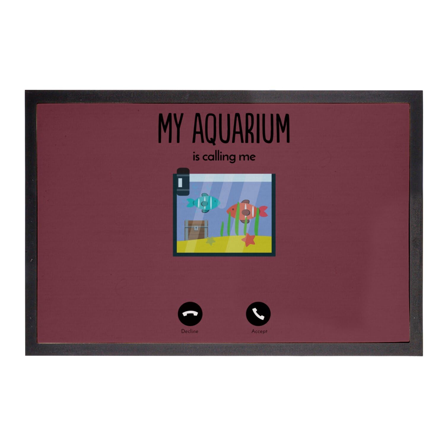 Paillasson rouge anti-saleté 75x50 My Aquarium is Calling Me tapis entrée propre