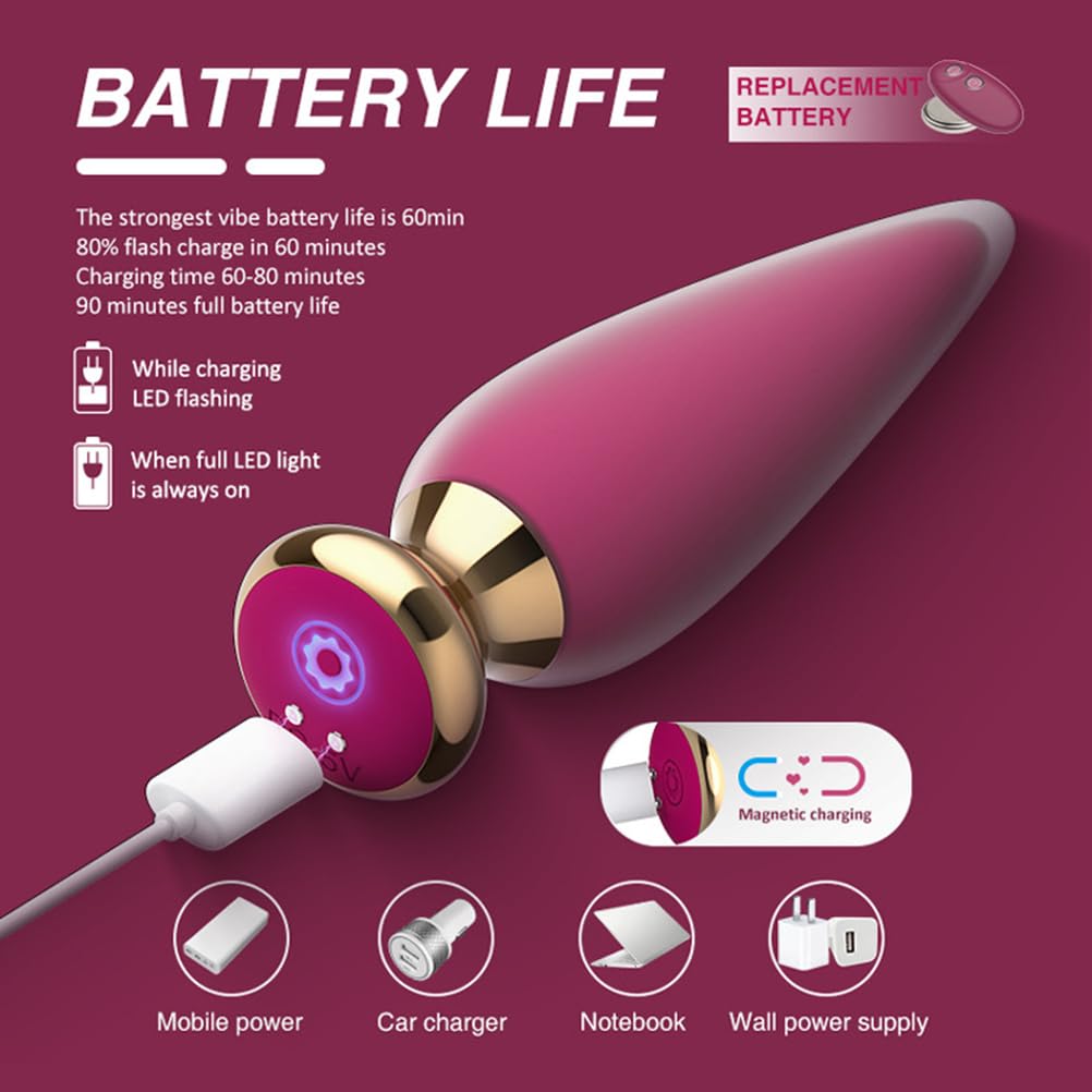 Vibrador De Tapón Anal Controlado por Aplicación, 9 Modos De Vibración Clásicos, Masajeador De Estimulación De Próstata del Punto G, Adecuado para Juguetes Sexuales para Adultos Y Parejas