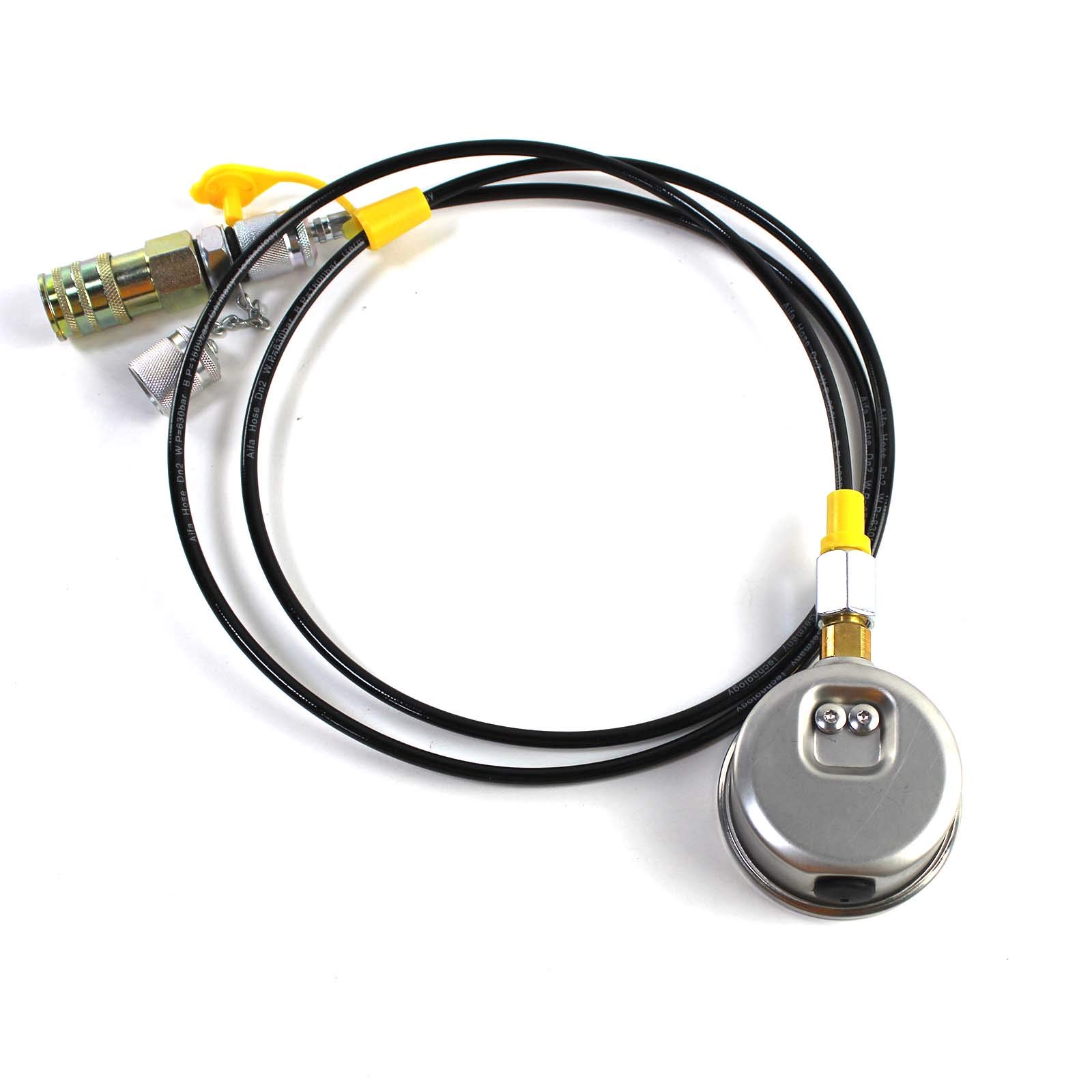 Kit di prova della pressione idraulica 40MPA/400BAR/6000PSI Kit di accoppiamento di prova per escavatore Komatsu Kit di manometro per macchine edili con 1 manometro, 1 tubo di prova e 2 raccordi