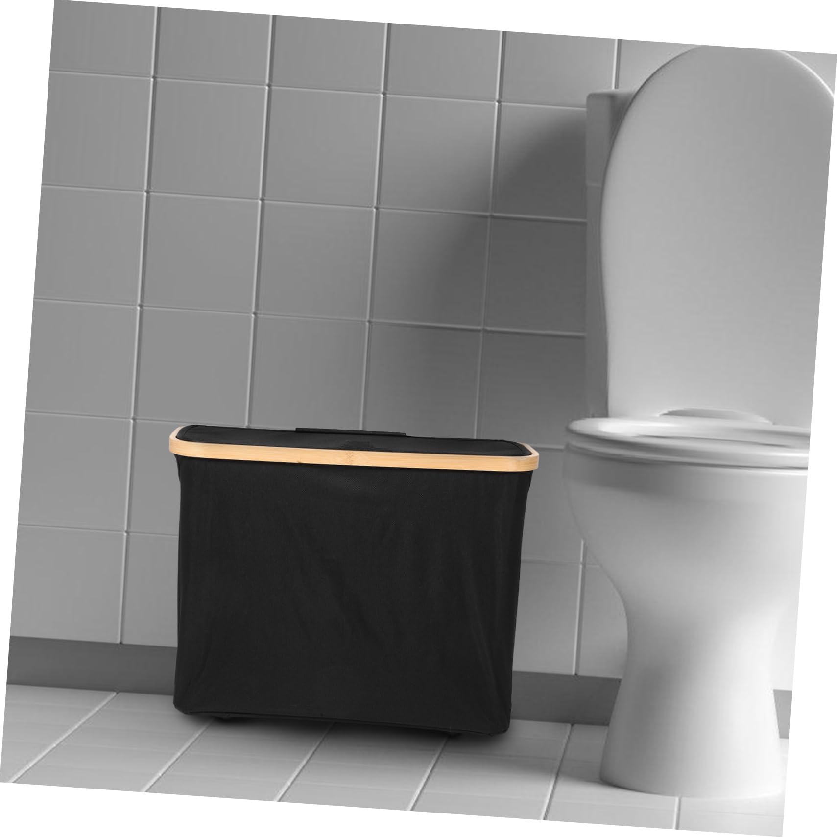 Cesta de Almacenamiento para Papel Higiénico de Tela Negra | Gran Capacidad para Varios Rollos, Uso en Cocina y Baño, Diseño Simple y Versátil