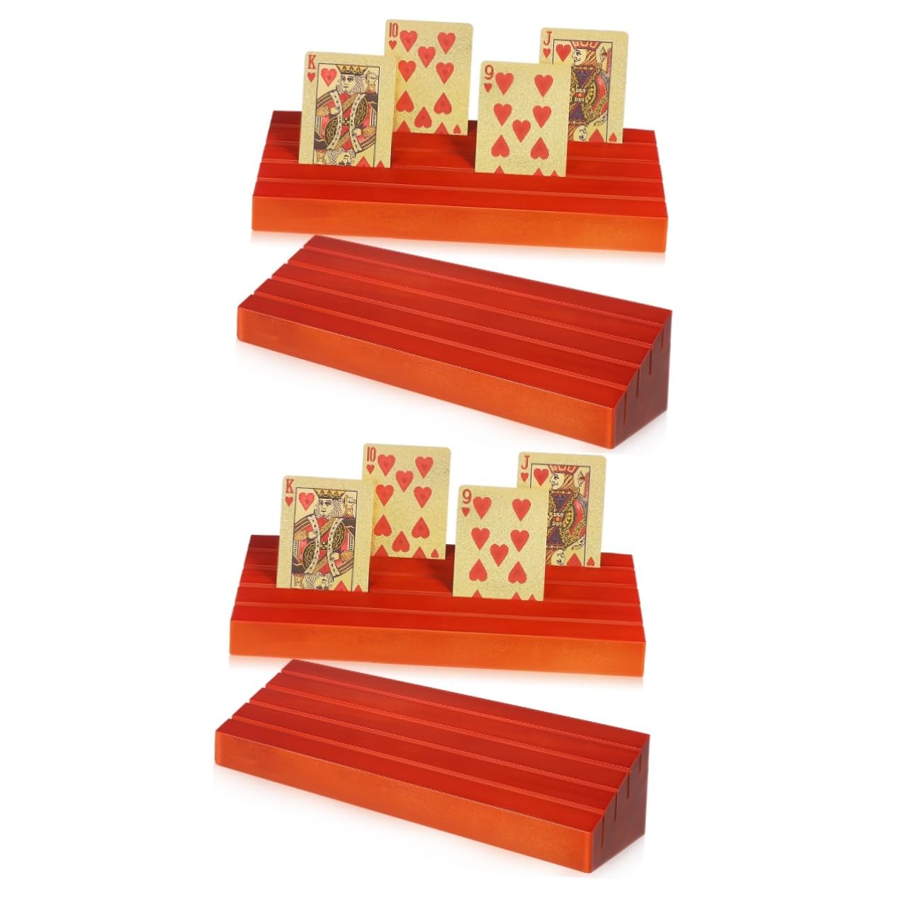 4piezas Soporte De Cartas De Madera para Mesa De Soportes De Cartas para Bridge Fiestas y Eventos