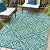 Lahome Waterproof Outdoor Rug 6x9 ft, Reversible Plastic Straw Patio Rug for Camping, RV Mat Outside, Indoor Outdoor Carpet for Porch Deck Backyard Camper Picnic, Light Blue and Green 6x9