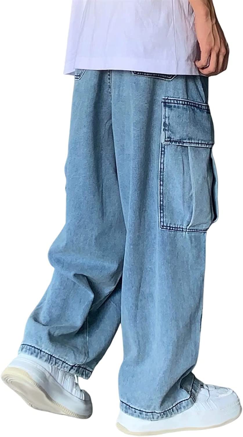 Men's Jeans Baggy Pants Wide Leg Y2K Aesthetic Vintage Harajuku