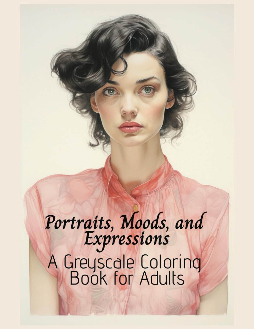 Portraits, Moods, and Expressions: A Greyscale Coloring Book For Adults (Pretty Girls)