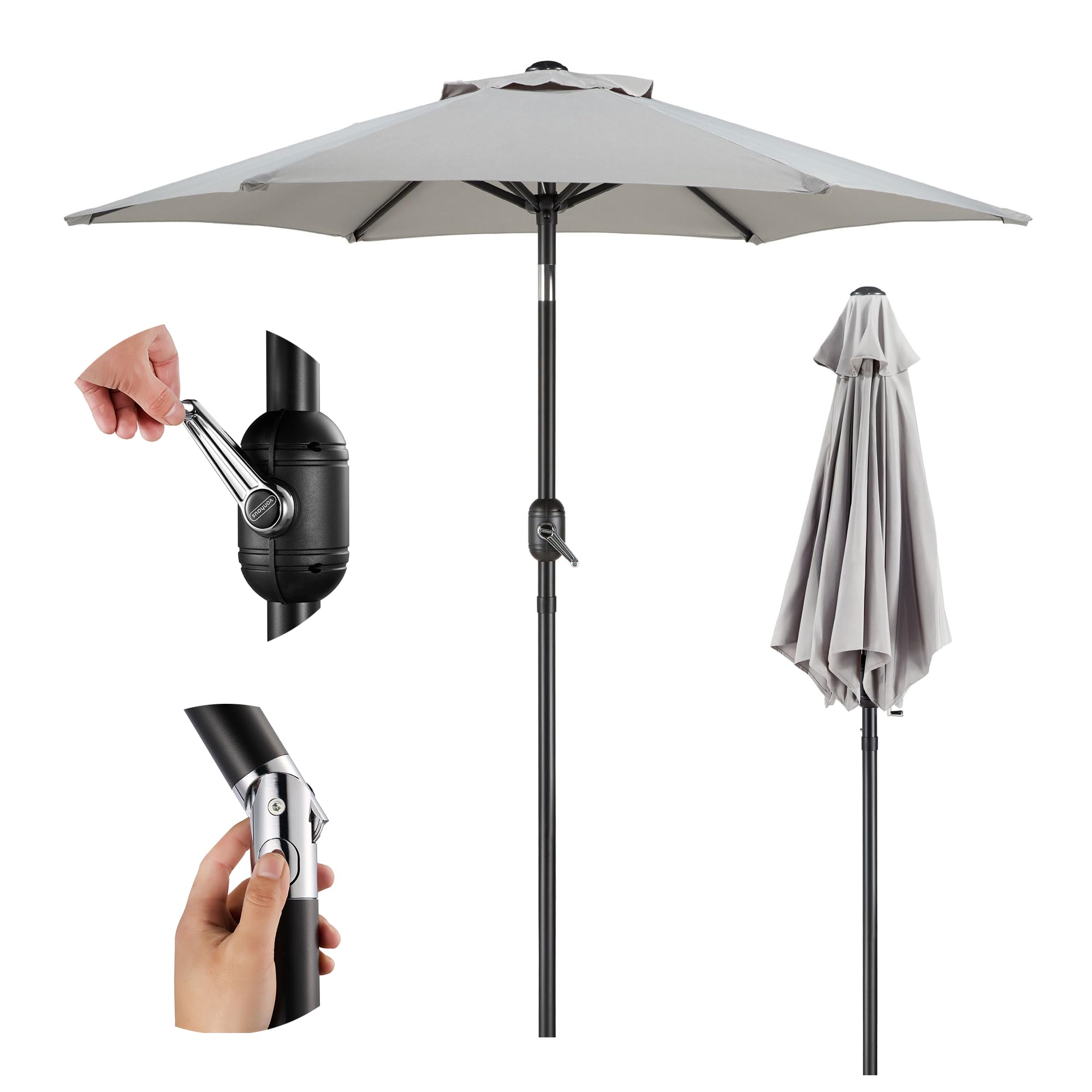 VonHaus Garden Parasol 2M Grey