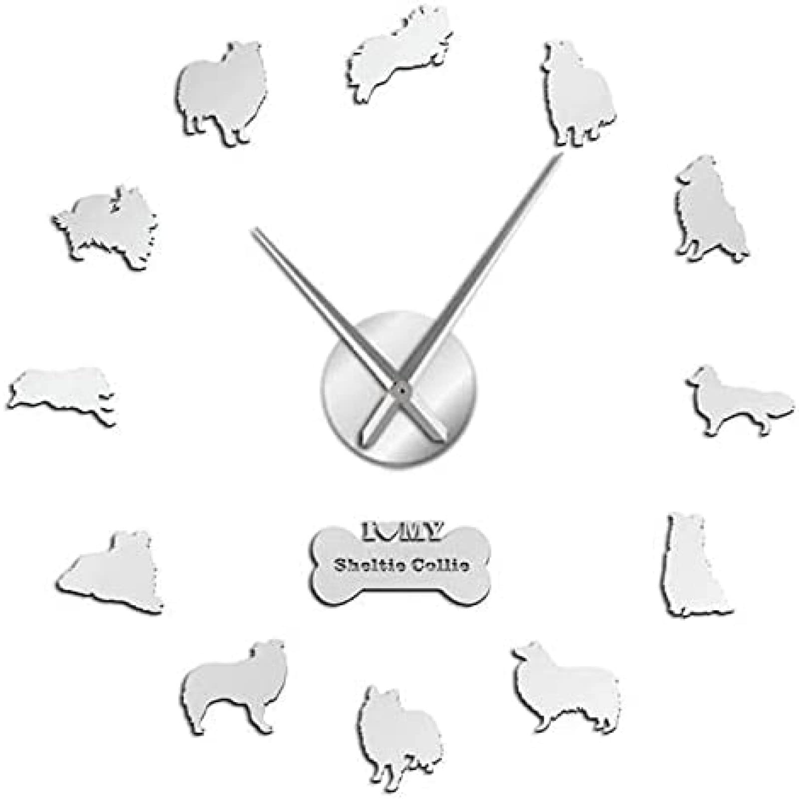 Amazon.co.jp: 壁掛け時計シェルティーコリー犬の品種ミュートクォーツ