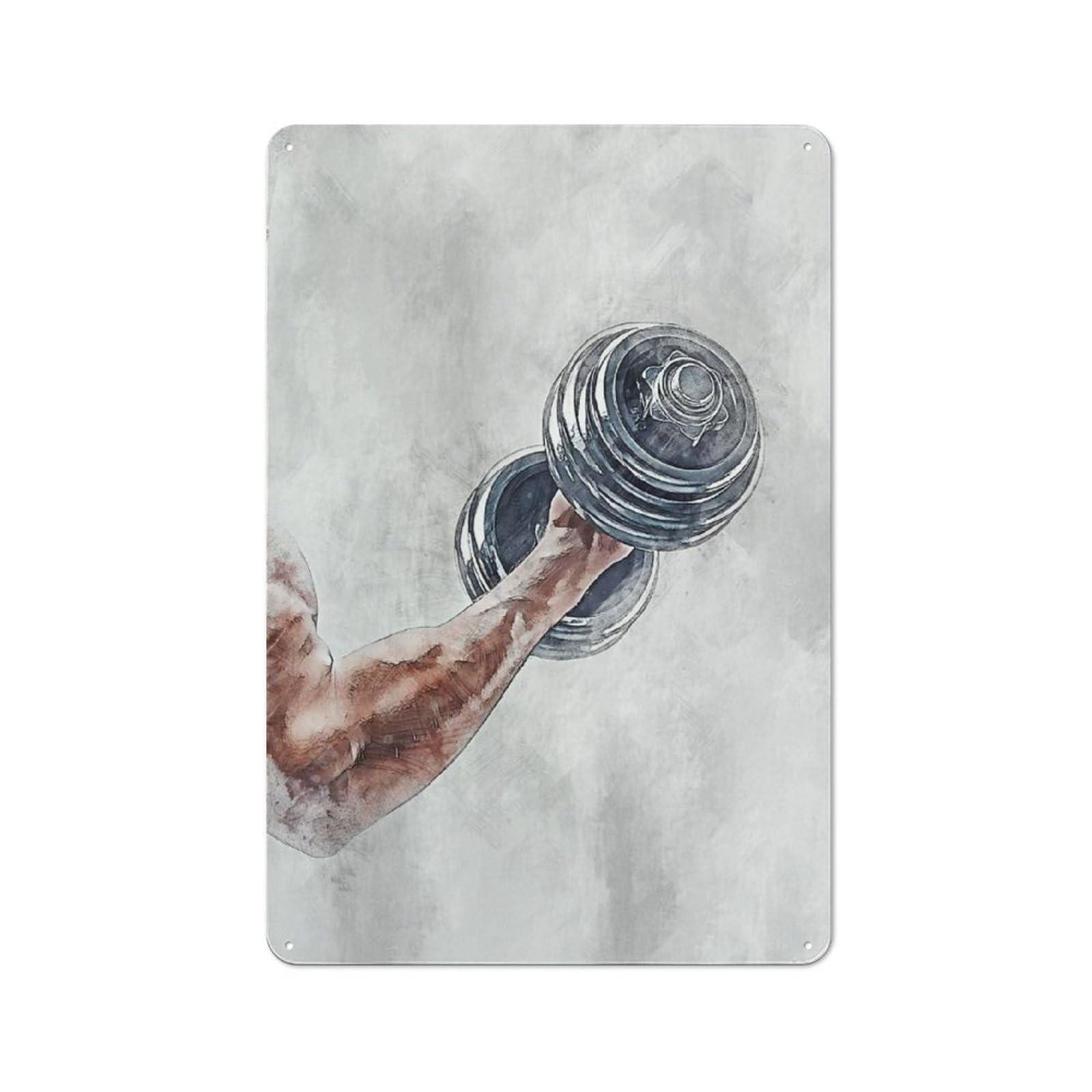 Junmoney Style-21 Tin Wall Plaque 30X20cm With Bodybuilding 4 For Garage Wall, Suited To People Furnishing A Garage