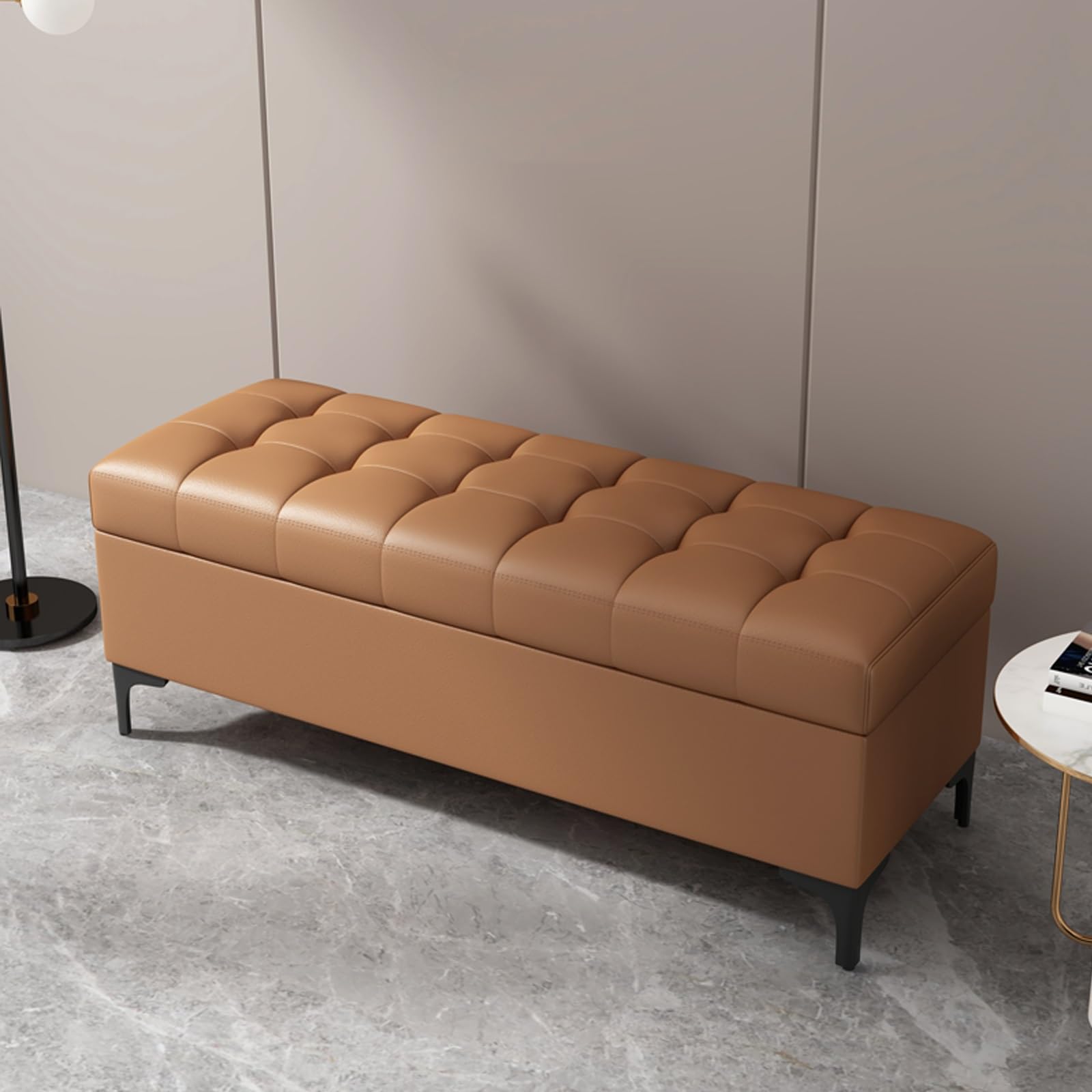 GHFXSCV Rectangular Storage Pouf for Bedroom & Living Room - Stylish Shoe Bench & Versatile, Elegant Footrest & Storage Solution, Perfect for Home Décor