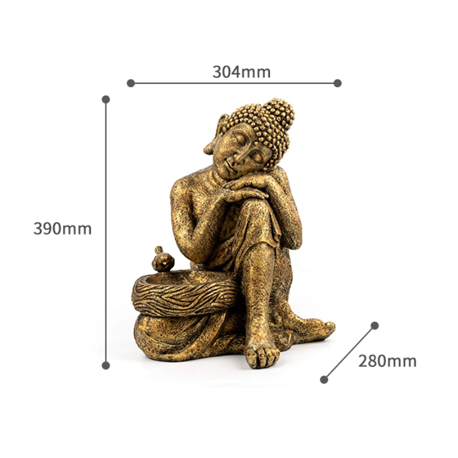XJBTBA Maceta de Jardín divinità di Meditazione Buddha Planter Pot Statue Outdoor Ornament Decoration Oro casa Decorazione per Esterni (BlackBrown)
