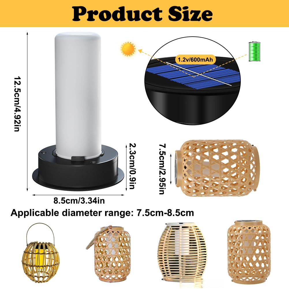 2 sztuki lamp solarnych zamienniki, części zamienne, lampy solarne z żarówką, 8 cm, pokrywa zapasowa, dekoracja zewnętrzna