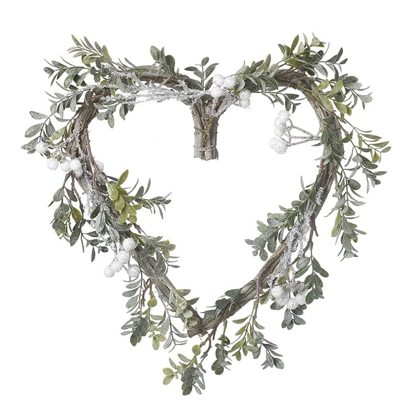 Heaven Sends Heart Shaped Mistletoe Christmas Wreath