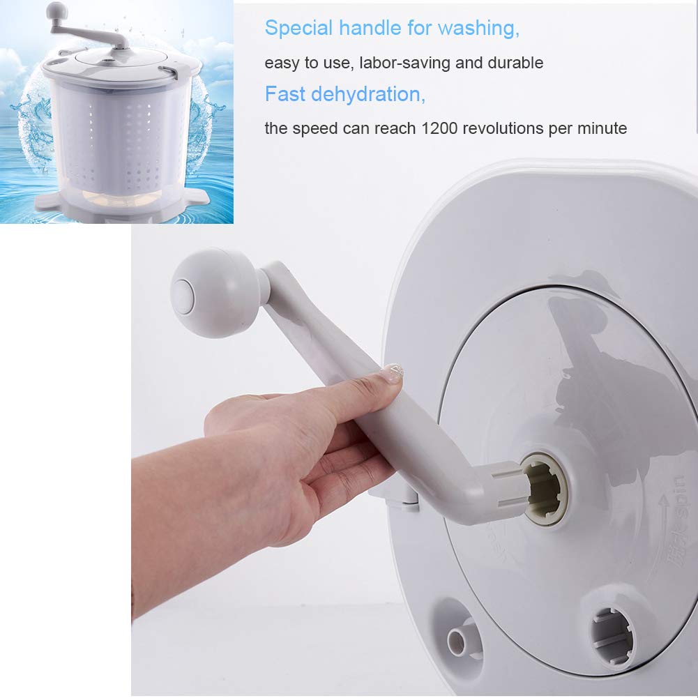Washers Mini Lavatrice Manuale Piccola Lavatrice da Tavolo con Manico e cestello dell'Acqua Rimovibile, Lavatrice Portatile a disidratazione Rapida, per Campeggio all'aperto in Famiglia