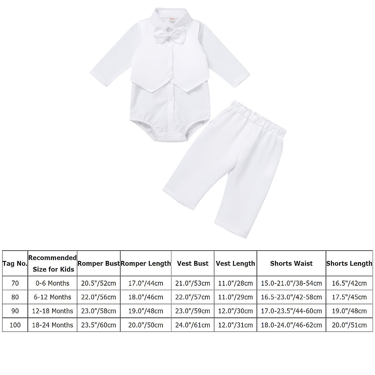 IMEKIS Traje de fiesta de manga corta para bebé y niño, traje de fiesta de esmoquin, camisa + pantalones cortos + chaleco + pajarita 4 piezas cumpleaños bautizo traje de boda ocasión juego de ropa