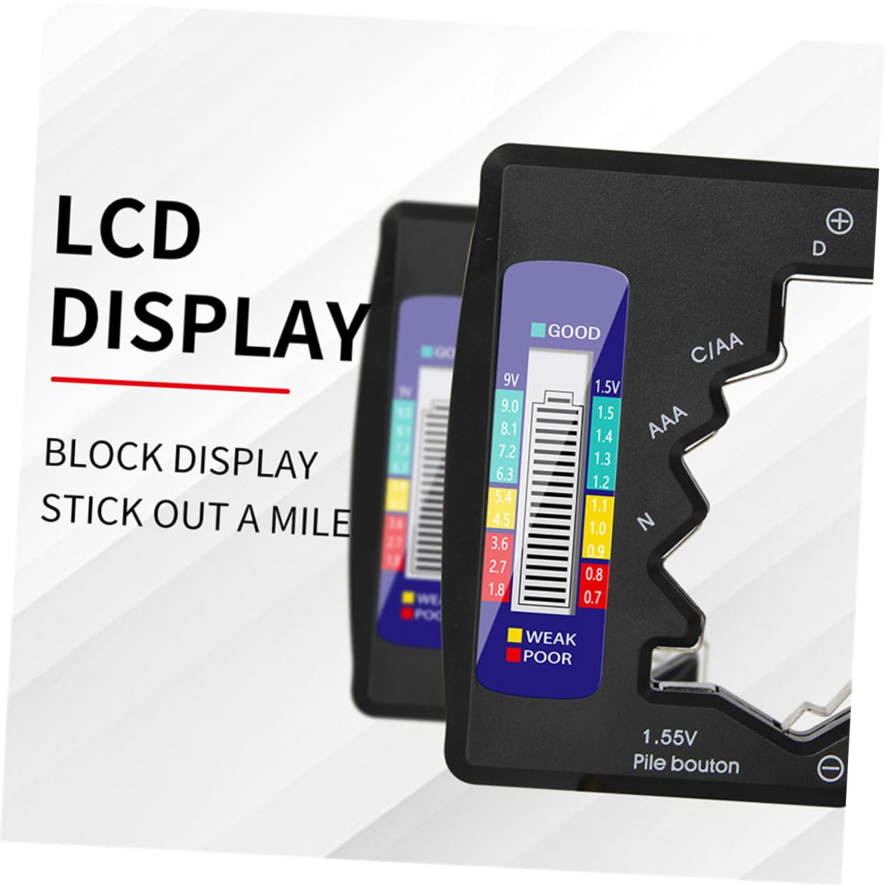 Mipcase 1 PC Digital Battery Tester Accurate Battery Test Device Easy to Read Color Coded Lightweight Design for Convenient Use