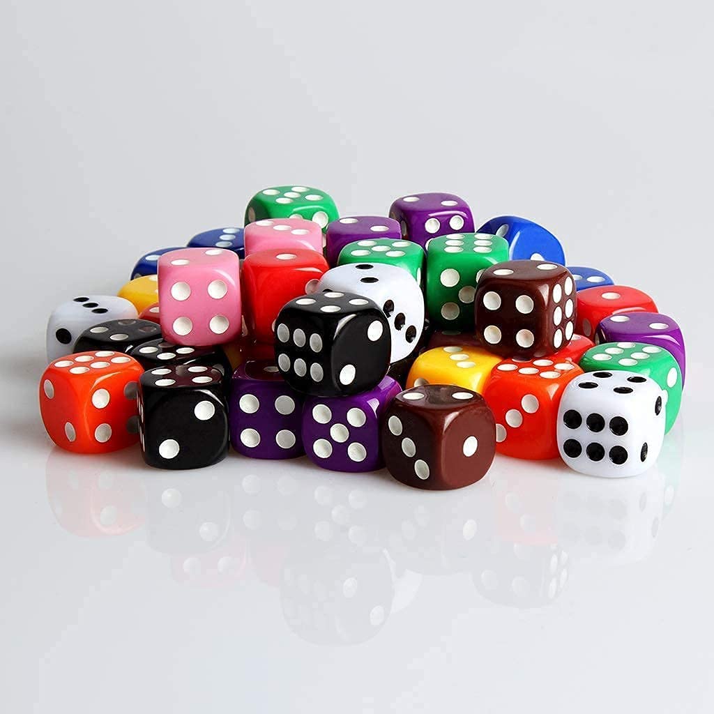 50 Pezzi Dadi da Gioco Colori Dadi per enzi, Farkle, Yahtzee, Bunco or Insegnare i Matematici…