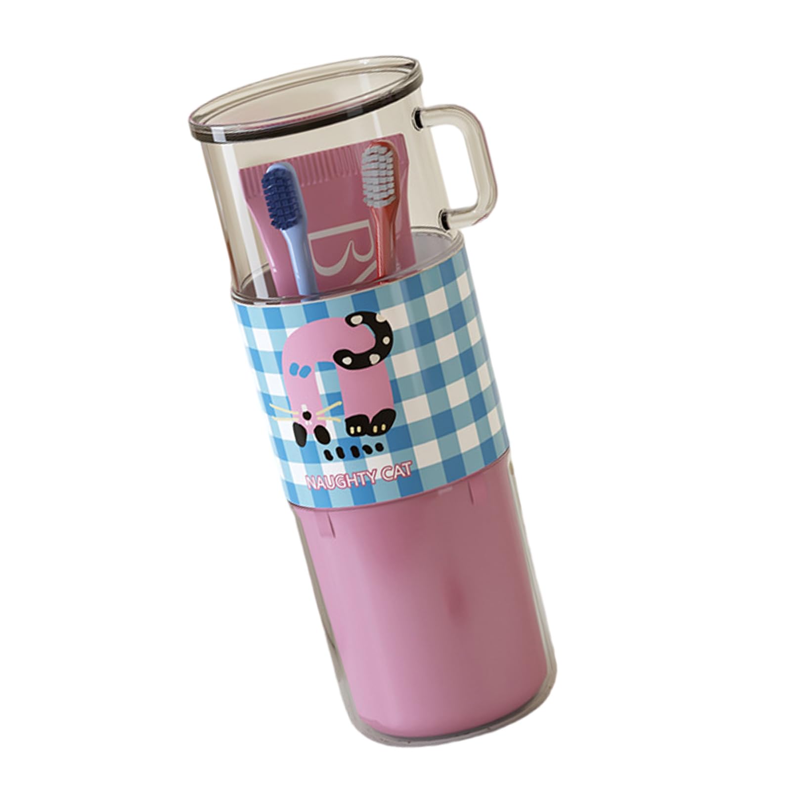 Mouthwash Cup Light Weight Portable Toothbrush Holder Box Organizers with Handle for Camping Daily Hygienes Use Compact Toothbrush Holder for Camping