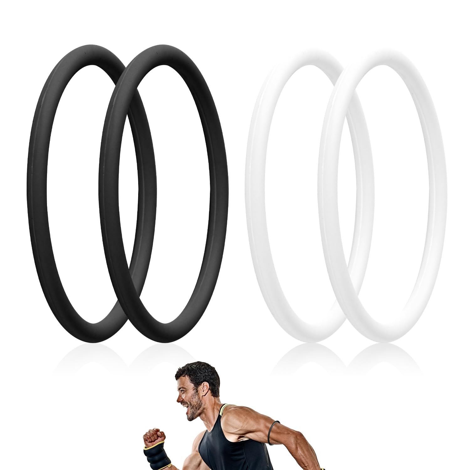 Cinghie Di Supporto Per Tendine Rotuleo - 4 Pezzi In Silicone Per Ginocchio - Fascia Elastica Per Sport (Corsa, Basket, Calcio) - 3