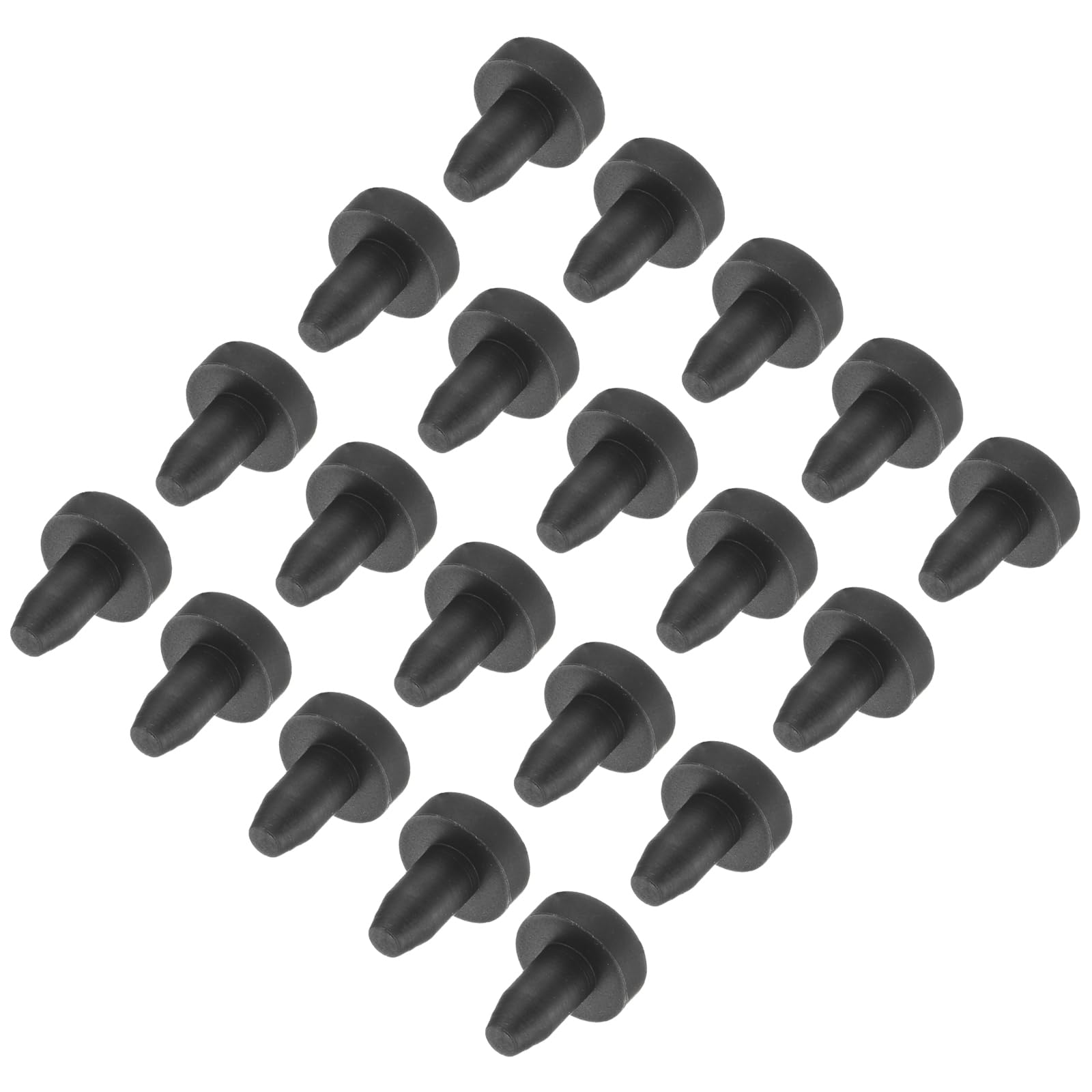 uxcell High Temp Silicone Plug Mount Dia 2.7mm/0.11 inch t Shaped Rubber Stopper Hole Plugs for Powder Coating Plating Waterproof Plugs Sealing Plugs Black Pack of 36(OD 5.5mm)