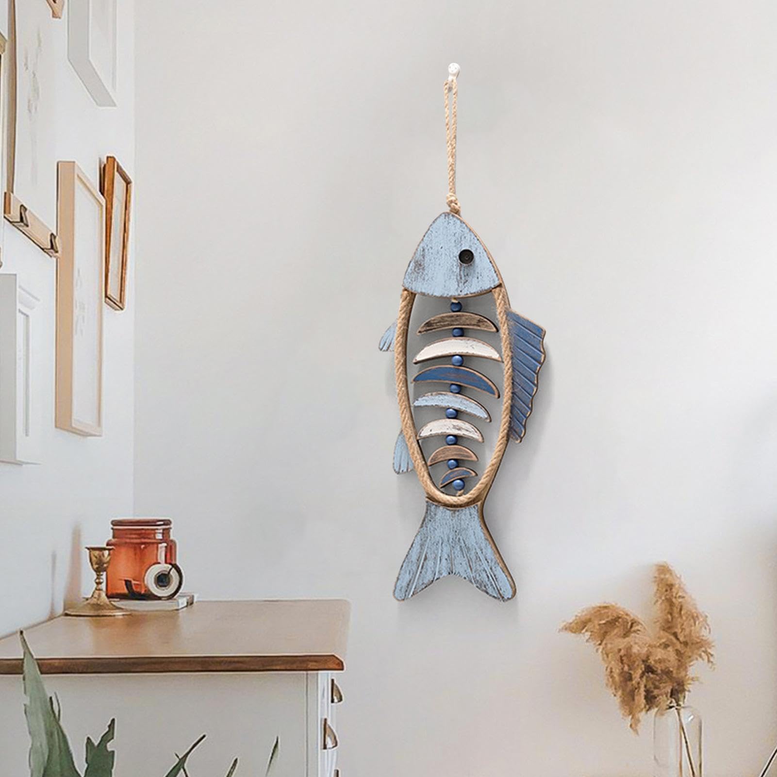 Amazon.co.jp: 木製の魚の壁の装飾 - 魚の壁の装飾、ヴィンテージ 木製