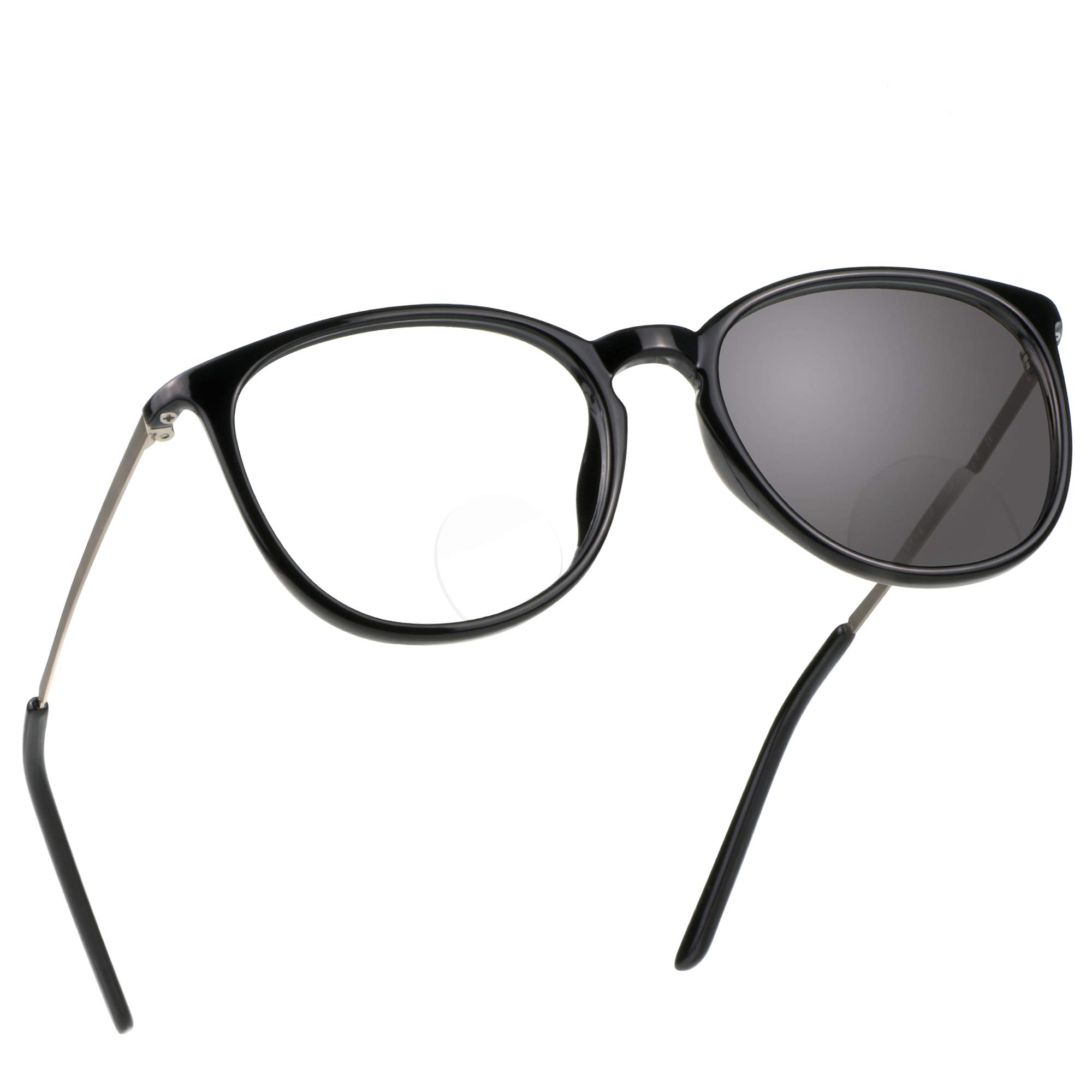 LifeArt Bifocal Reading Glasses, Transition Photochromic Dark Grey  Sunglasses, Dual-use for Outdoor UV Protection, Computer Reading Glasses,  Reduce