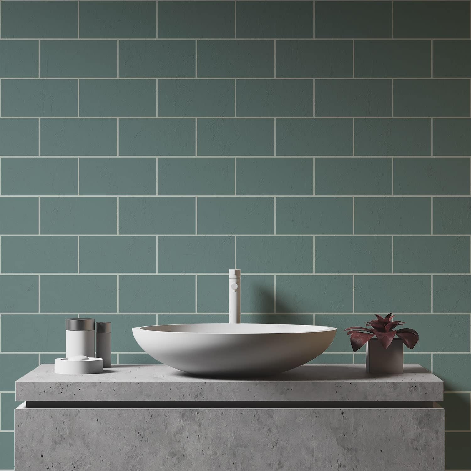 27Pcs Alwayspon Wall Tile Transfers Sticker for Home Decor, Peel and Stick Self-Adhesive Splashback, Stick on Tile Decals for Living Room Kitchen Bathroom Decor, Blue-Green