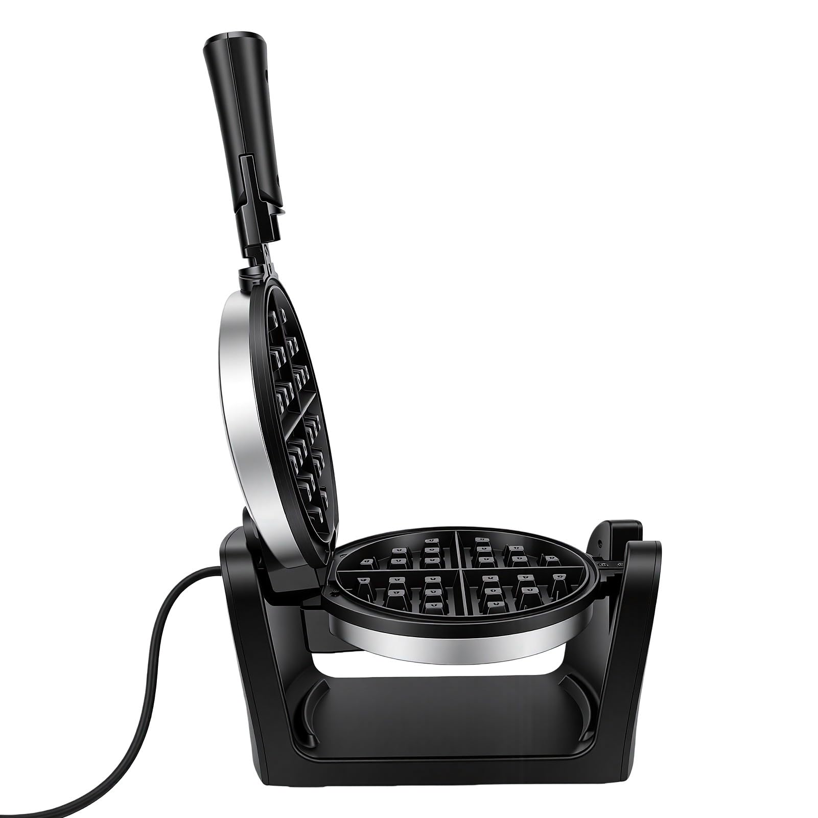 ASHATA Máquina para Hacer Gofres Giratoria de 1000 W, Fácil de Limpiar, Antiadherente para Reuniones Familiares, Preparar Gofres y Panqueques (Enchufe de la UE)