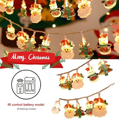 Miniatura 2 de Guirnalda de luces LED de Navidad brillante de 20 pies, 40 LED funciona con pilas, guirnalda de Navidad con control remoto, guirnalda de luces de