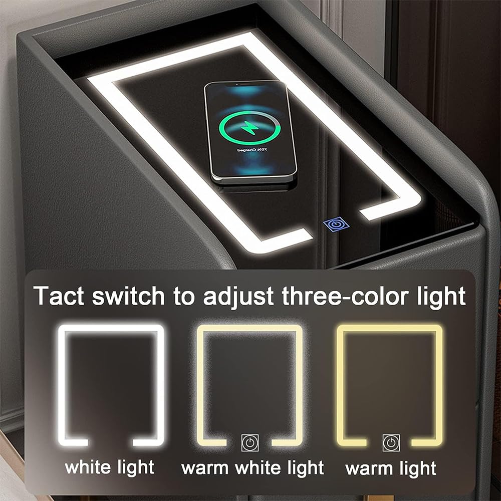 Luce notturna intelligente con ricarica wireless con luminosità regolabile, moderna lampada a LED per camera da letto e soggiorno, perfetta per comodità e atmosfera notturna