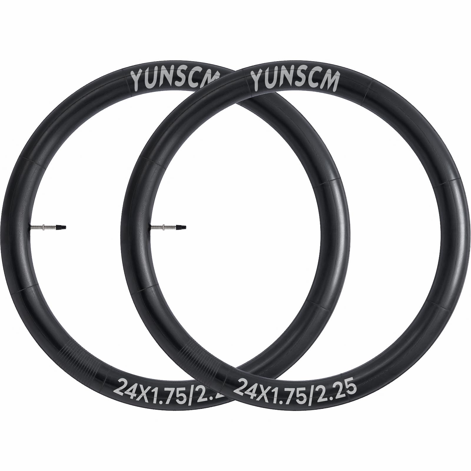 YunSCM 2Pcs 45/57-507 Camere d'aria 24x1.75/1.95/2.25 FV48mm con valvola rimovibile Compatibile 24 pollice Camere d'aria 24x1.75 24x1.95 24x2.0 24x2.10 24x2.125 24x2.25