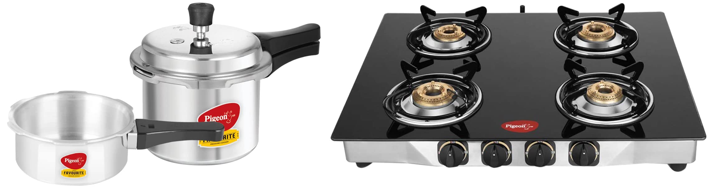Buy Pigeon by Stovekraft Blaze Blackline Glass Top 4 Burner Stove