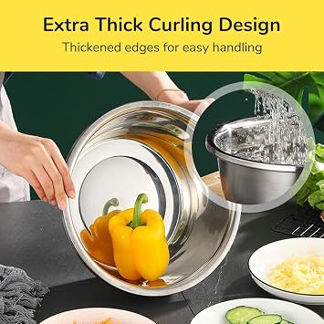 Germany Multifunctional Stainless Steel Basin, 2026 Upgraded 3 in 1 Stainless Steel Basin Strainer Set with Grater, Strainer Drain Basket for Rinsing Draining Mixing (M (11.02in))